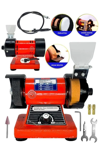 Bakır Sargı Çark Motoru Balta Bıçak Bileme Taşlama Makinesi 75 MM