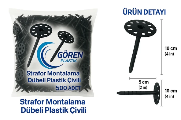 Strafor Mantolama Dübeli Plastik Çivili (500 Adet) - 5
