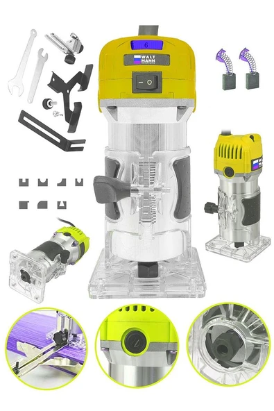 WaltMann 1200 Watt Freze Formika Traşlama Makinesi 6mm Sarı - 1