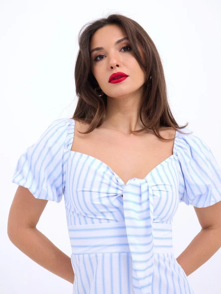 5948 ELBİSE-LOS ANGELES ÇİZGİLİ - Resim 2