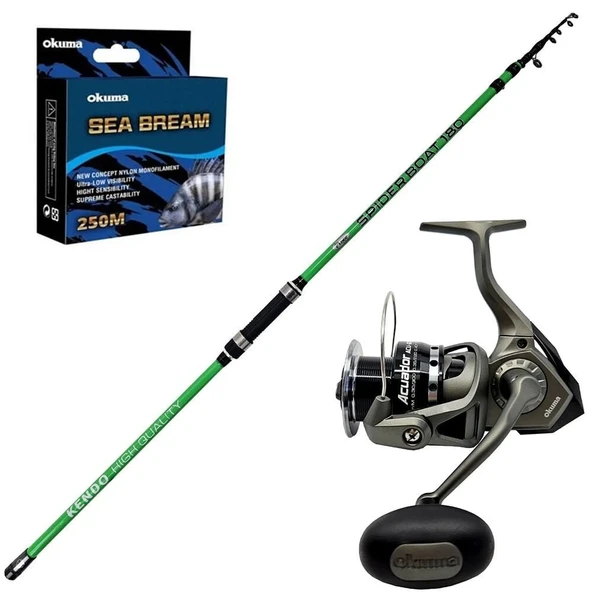 Okuma Acuador 8000 - Kendo Spider Boat 180cm Teleskopik Olta Seti ürün görseli