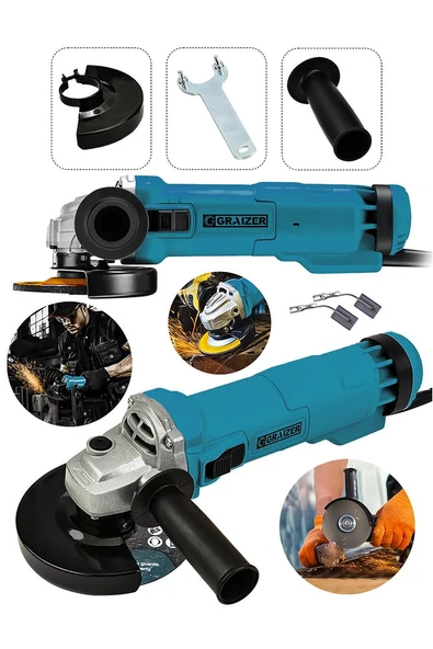 Graizer 750w Avuç Taşlama Makinesi 125mm Bakır Sargılı Spiral Mavi - 1