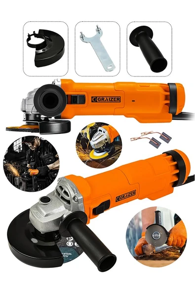 Graizer 750w Avuç Taşlama Makinesi 125mm Bakır Sargılı Spiral Turuncu - 1