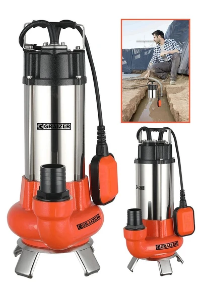 5 Hp Drenaj Logar Atık Dalgıç Su Pompası Motoru Bıçaklı Parçalayıcı - Resim 2