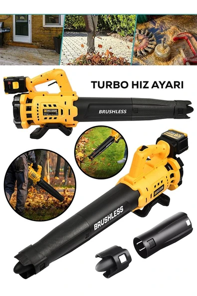 21 V Çift Akülü Turbo Motor 2800 Rpm Yaprak Hava Üfleme Makinesi - 2