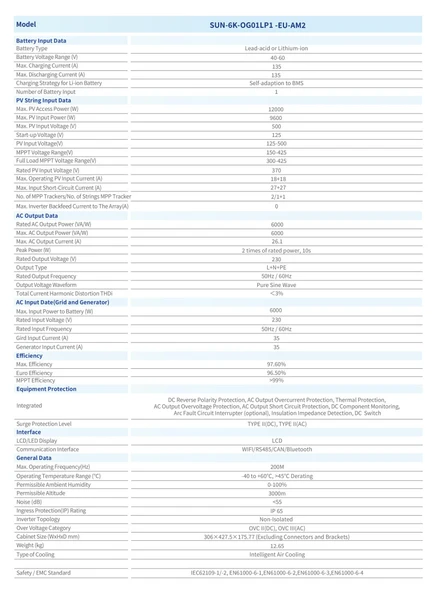 DEYE 6KW Tam Sinüs Akıllı Off-Grid 48V (IP65) - 3
