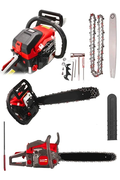 WaltMann Ekstra Güçlü 52CC 2.9 HP 8000 Rpm Benzinli Testere Kırmızı - 1