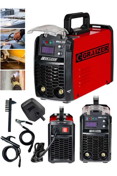 300 Amper Inverter Mma-500 Mega Stick Kaynak Makinesi Kırmızı - 2