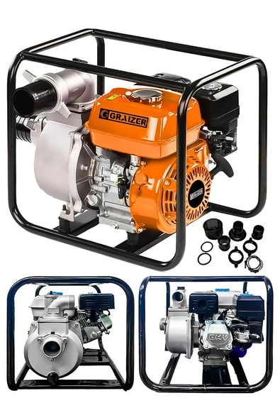Graizer 9,8 Hp Metal Şanzıman Turbo Benzinli Yüksek Performans 3 Parmak Benzinli Su Motoru Turuncu ürün görseli