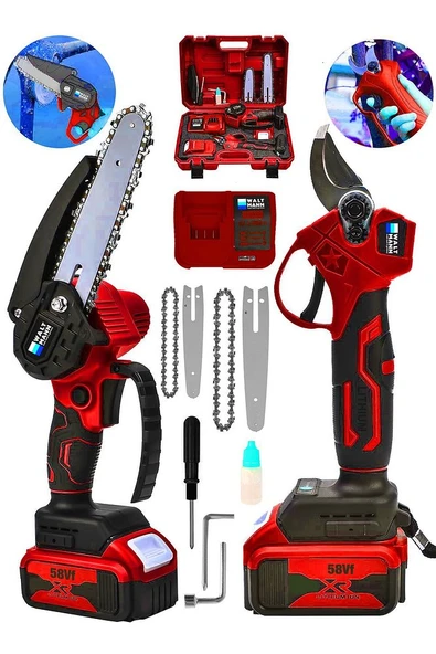 2'li Süper Bağ Makası ve Budama Testeresi Set Çift Akülü Kırmızı ürün görseli 1