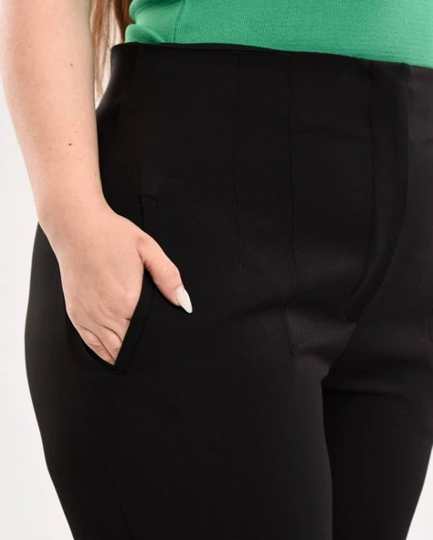 Yüksek Bel Battal Pantolon - Resim 3