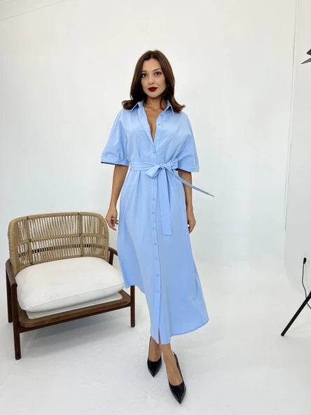 5318 ELBİSE-MAVİ - Resim 4