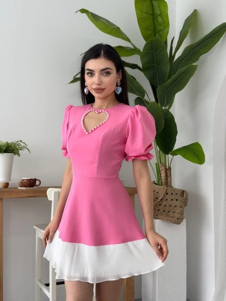 Safe Kalp Detaylı Elbise - Resim 3