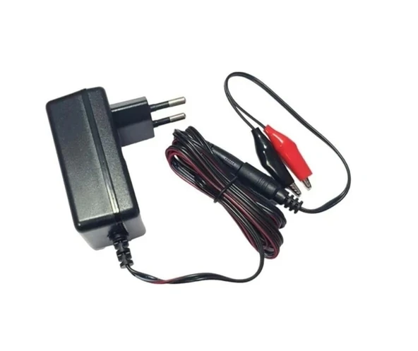 MERVESAN 6v / 12v 1A Akü Şarj Adaptörü 5.5x2.5mm Jaklı + Maşa Kıskaçlı (6 Volt 12 Volt 1 Amper 1000mA) - 5