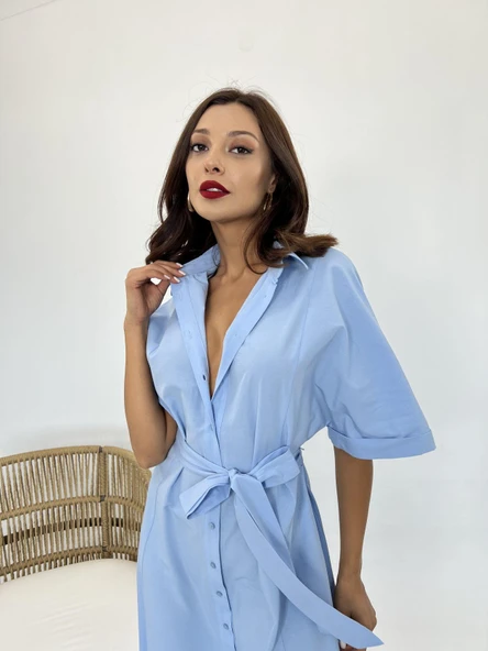 5318 ELBİSE-MAVİ - Resim 5