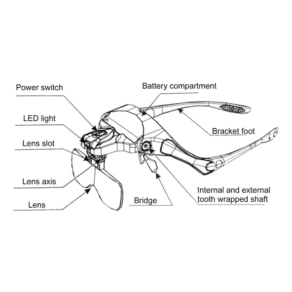 MG-9892 LED Işıklı Gözlük Kafa Büyüteci - 4