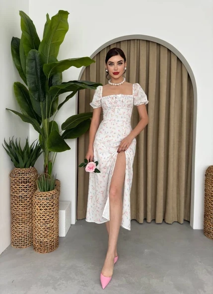 Zeze Balon Kol Elbise - Resim 8