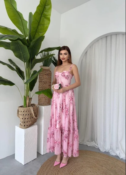 Jame Askılı Elbise - Resim 7