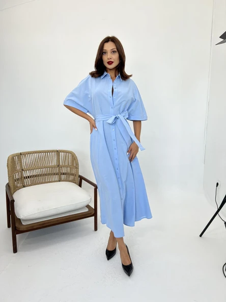 5318 ELBİSE-MAVİ - Resim 3