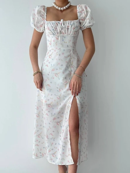 Zeze Balon Kol Elbise - Resim 2