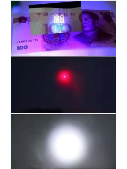 6 Adet Kırmızı Lazer 3in 1 Çok Fonksiyonlu Mini Lazer Fener, Kedi Lazer Oyuncağı - 6