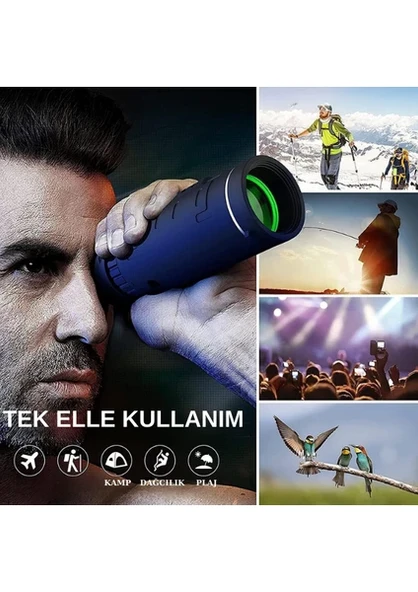40x60 Monoküler Dürbün Teleskop Tek Göz El Dürbünü Ultra HD Zoom - Resim 3