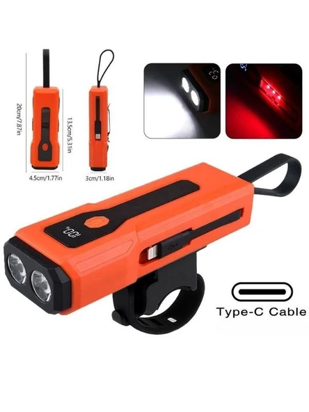 Z-828 Şarjlı Bisiklet Işığı, Su Geçirmez Bisiklet Lambası, Güçlü Işık Çakarlı MOD 5000 Mah Powerbank - Resim 2