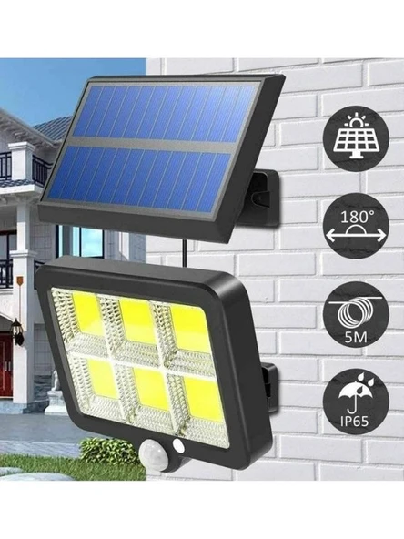 FX-028 Güneş Enerjili Solar Lamba Hareket Sensörlü Harici Güneş Panelli 120 LED - 4