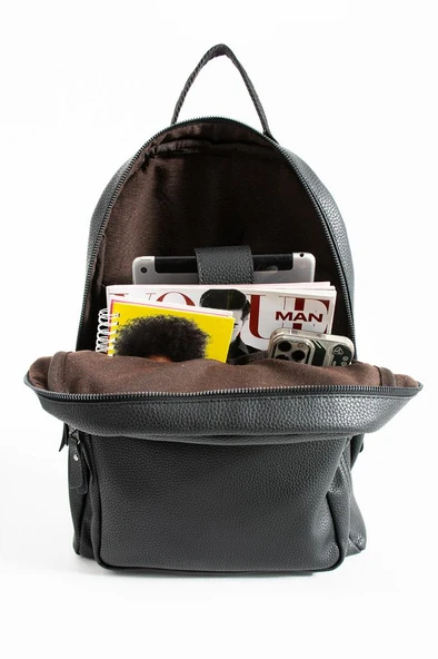 Unisex Sırt Çantası 38*24 Cm Suni Deri Laptop Bölmeli Business Evrak Çantası Mega Bag - Resim 12