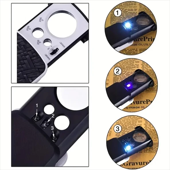 TH-774 Üç Mercekli Işıklı Büyüteç - 3