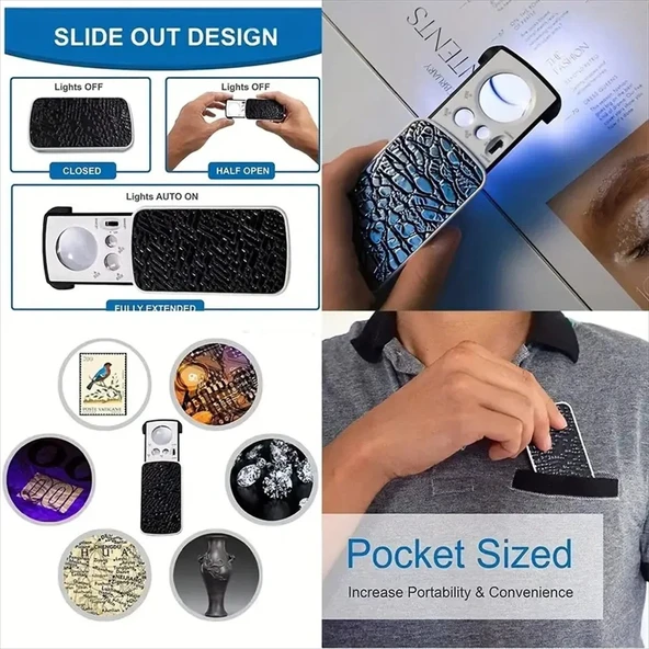 TH-774 Üç Mercekli Işıklı Büyüteç - 6