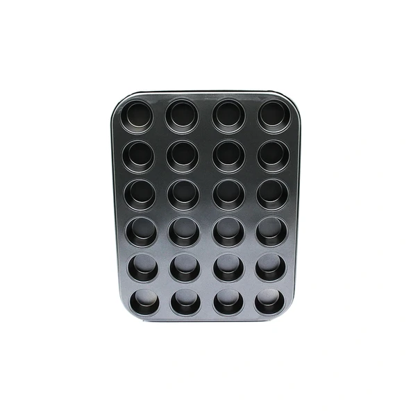 24 GÖZLÜ METAL - SİYAH MUFFIN KEK KALIBI (5047) - 1