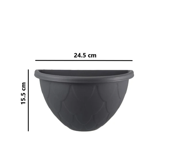 Omnipazar SO-DD01 Dekoratif Damla Duvar Saksı 1.4 Litre Antrasit 6 Adet - Resim 2