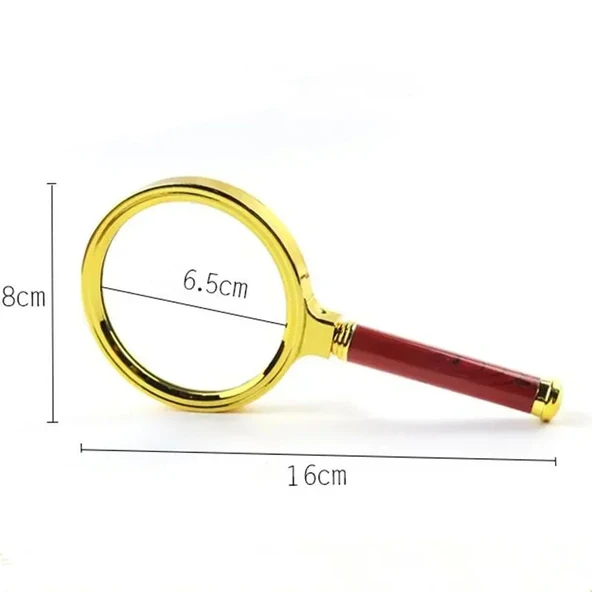 MG-80 Gold Dekoratif El Tipi Büyüteç 10X Büyütme 80mm - 2