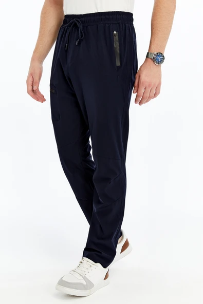 Erkek Eşofman Altı Fermuarlı Cep Paraşüt Kumaş Lacivert - Resim 3