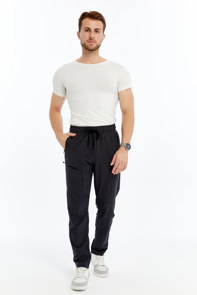 Erkek Eşofman Altı Fermuarlı Cep Paraşüt Kumaş Antrasit - Resim 6