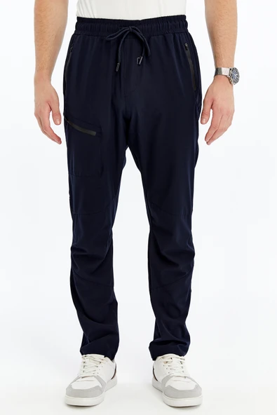 Erkek Eşofman Altı Fermuarlı Cep Paraşüt Kumaş Lacivert - Resim 2