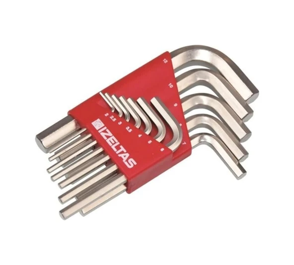 İzeltaş 4900003112 Altı Köşe Kısa Boy Allen Anahtar Takımı - 12 Parça ürün görseli