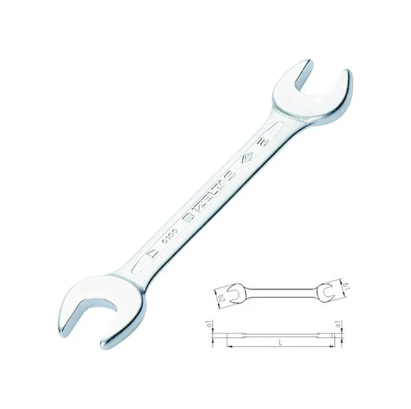 İzeltaş 0100011819 İki Ağız Anahtar Kısa Boy 18x19 mm - 1
