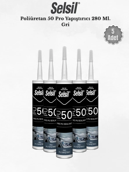 Selsil Poliüretan Mastik Gri 280 Ml. - 5 Adet ürün görseli