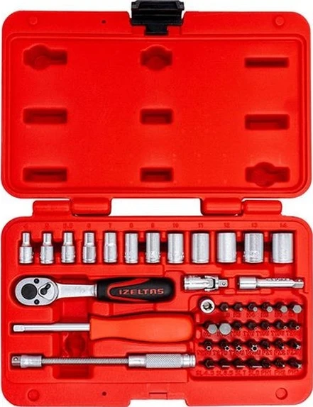 İzeltaş 14000005133 1/4'' Altı Köşe Mini Lokma Anahtar Ve Bits Set 45 Parça - 1