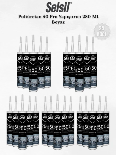 Selsil Poliüretan Beyaz Mastik 280 Ml - 25 Adet ürün görseli