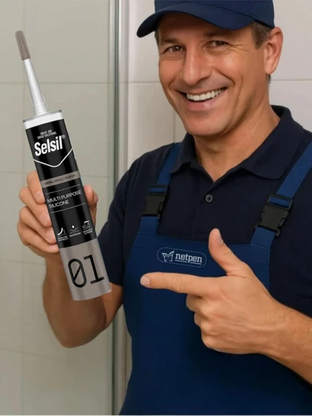 Selsil Genel Amaçlı Alüminyum Gri Silikon 280 Gr. 10 Adet +  Kendo Silikon Tabancası - 2