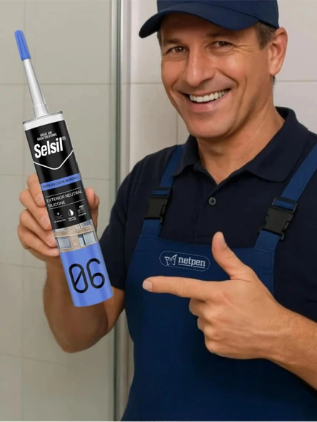 Selsil Nötr Cephe Silikonu Siyah 300 Ml. 5 Adet +  Gfb Alüminyum Silikon Tabancası - 2