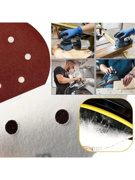 Gfb 6996 Cırtlı Disk Zımpara 8 Delikli 230 mm 180 Kum - 100 Adet - Resim 3