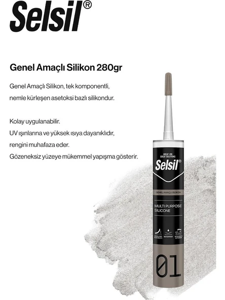 Selsil Genel Amaçlı Siyah Silikon 280 Gr. 3 Adet - Resim 2