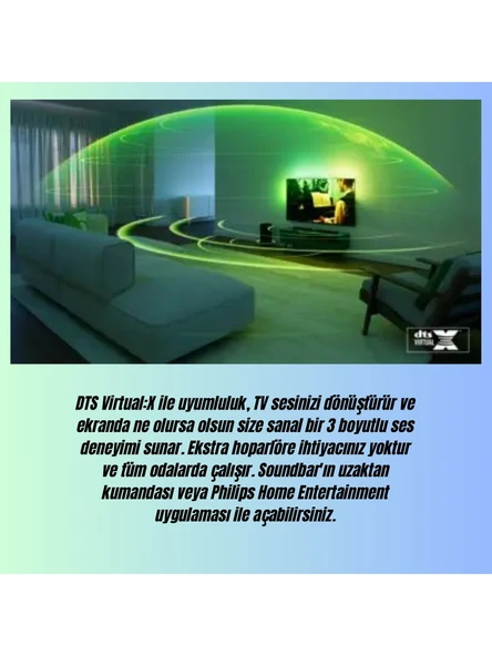 Philips Phılıps Subwoofer, Maks. 320 W / 160 W Rms, 2.1 Kanal, Dolby Atmos, Bluetooth Soundbar - 2