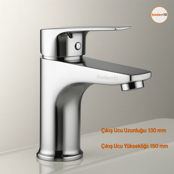 Premium Sıcak Soğuk Ayarlı Tek Kollu Aç Kapa Krom Lavabo Bataryası Duvar Tipi Armatür Modern Tasarım ürün görseli