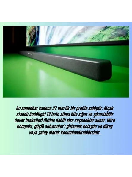 Philips Phılıps Subwoofer, Maks. 320 W / 160 W Rms, 2.1 Kanal, Dolby Atmos, Bluetooth Soundbar - 3