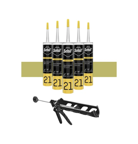 Selsil Silikonize Bronz Mastik 500 Gr. 5 Adet + Kendo Silikon Tabancası - Resim 2